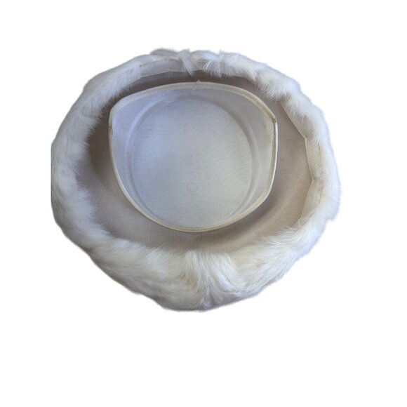 Vintage White Rabbit Fur Womens Beret Hat - Picture 5 of 6